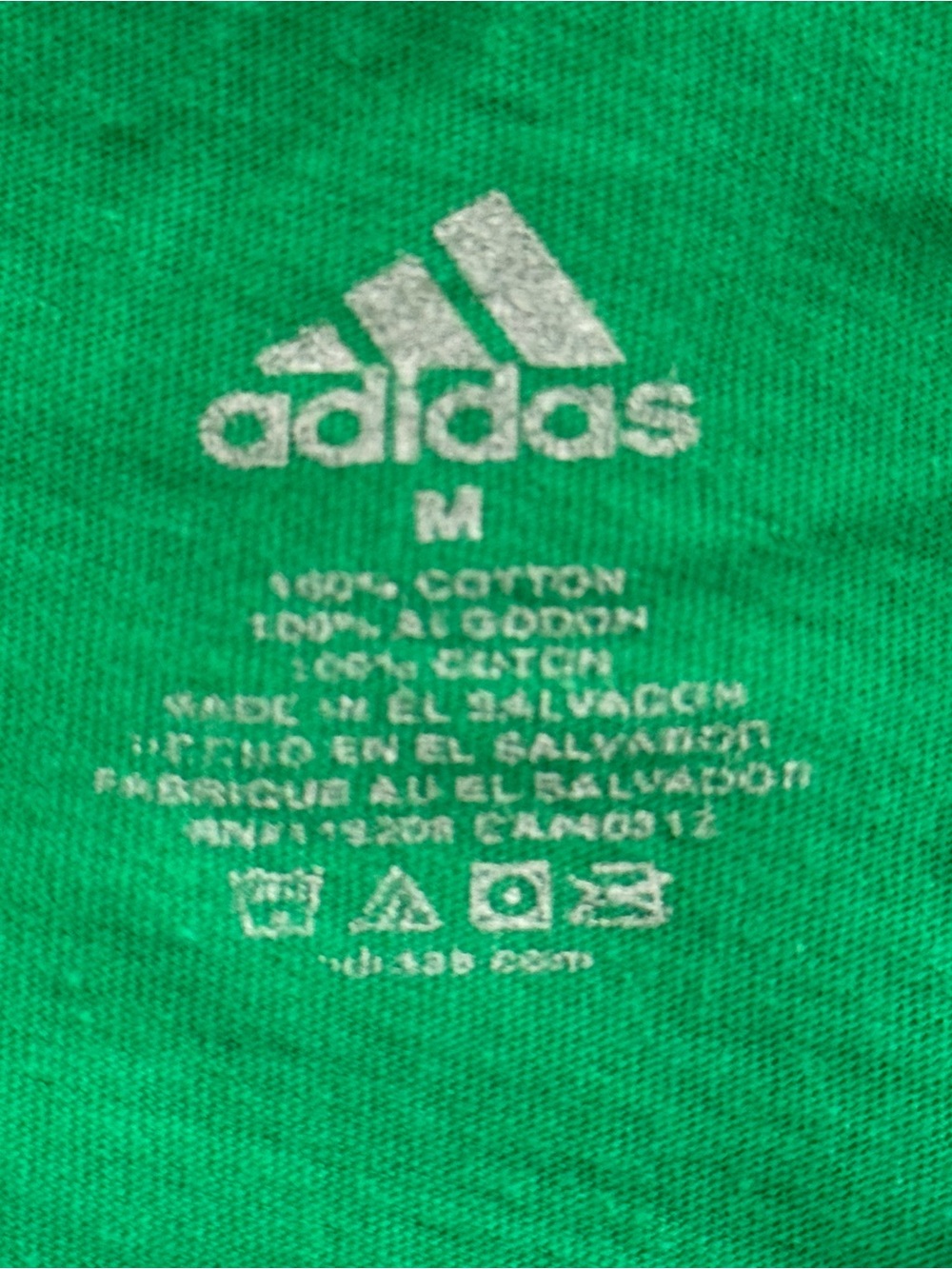Adidas Green T-Shirt Men’s Medium Logo Tee White Stripes Cotton NWOT - Picture 3 of 10